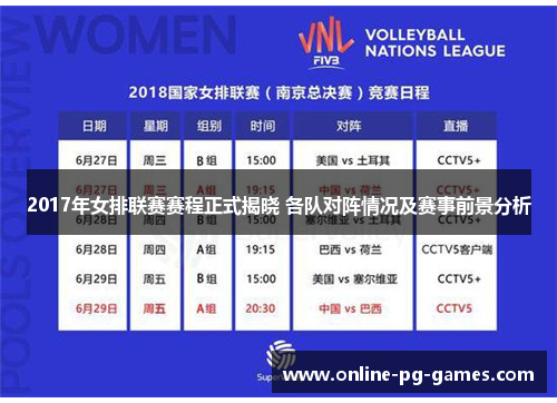 2017年女排联赛赛程正式揭晓 各队对阵情况及赛事前景分析
