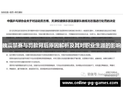 魏震禁赛与罚款背后原因解析及其对职业生涯的影响 魏震禁赛与罚款背后原因解析及其对职业生涯的影响